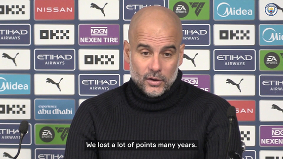 Pep Guardiola speaks about Manchester City's 2-0 victory over Everton on Saturday. [ONE FOOTBALL] 