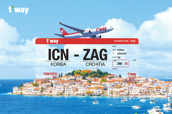 T'way Air announced the launch of the Incheon-Zagreb route on Wednesday. [T'WAY AIR]