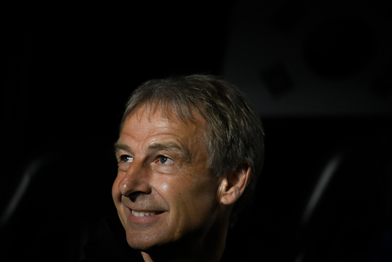 Jurgen Klinsmann is seen before the Asian Cup semifinal between Jordan and Korea in Qatar on Feb. 6.  [XINHUA/YONHAP]