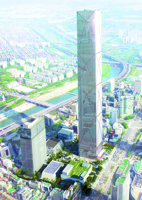 The rendered image shows the how the original version of Hyundai Motor Group's Global Business Center with 105 stories would have looked. [SEOUL METROPOLITAN GOVERNMENT]