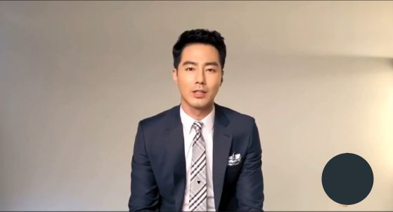 A still from the deepfake video featuring actor Zo In-sung presented to investors by an investment fraud gang. [JOONGANG PHOTO]