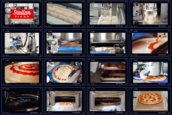 The cooking process at Stellar Pizza, where all processes are fully automated. [HANWHA FOODTECH]