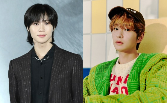 Members Taemin, left, and Onew of boy band SHINee [NEWS1, SM ENTERTAINMENT]