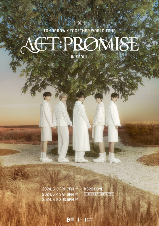 Poster image for boy band Tomorrow X Together's upcoming third world tour ″Act: Promise″ [BIGHIT MUSIC]