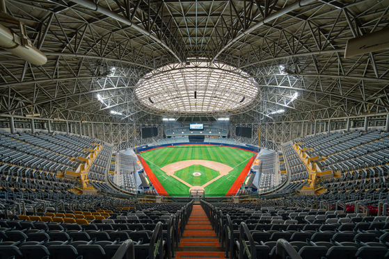 The newly revamped Gocheok Sky Dome in Guro District, western Seoul. The Seoul Metropolitan Government said on Tuesday the domed baseball stadium has been refurbished ahead of Korea's first-ever opening of the MLB regular season on March 20 and 21. [SEOUL METROPOLITAN GOVERNMENT]