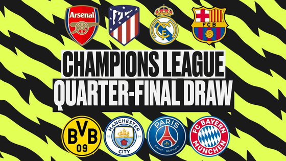 The 2023-24 Champions League quarterfinal draw is set. [ONE FOOTBALL]
