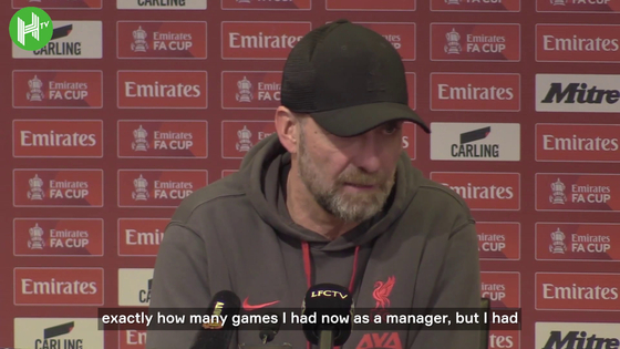 Jurgen Klopp speaks after Liverpool's 4-3 loss to Manchester United in Sunday's FA Cup quarterfinal match. [ONE FOOTBALL] 