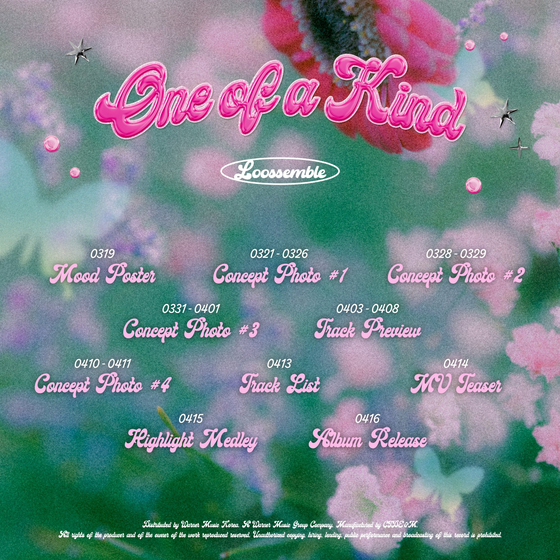 Promotional activities schedule for "One of a Kind" [CTDENM]