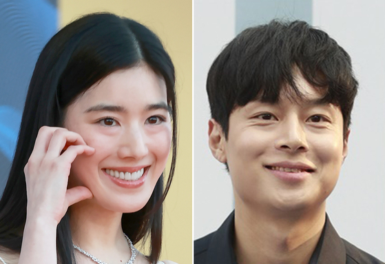 Actor Jung Eun-chae, left, and designer Kim Chung-jae [YONHAP, NEWS1]