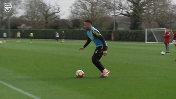 Gabriel Jesus trains with the Arsenal squad. [ONE FOOTBALL] 
