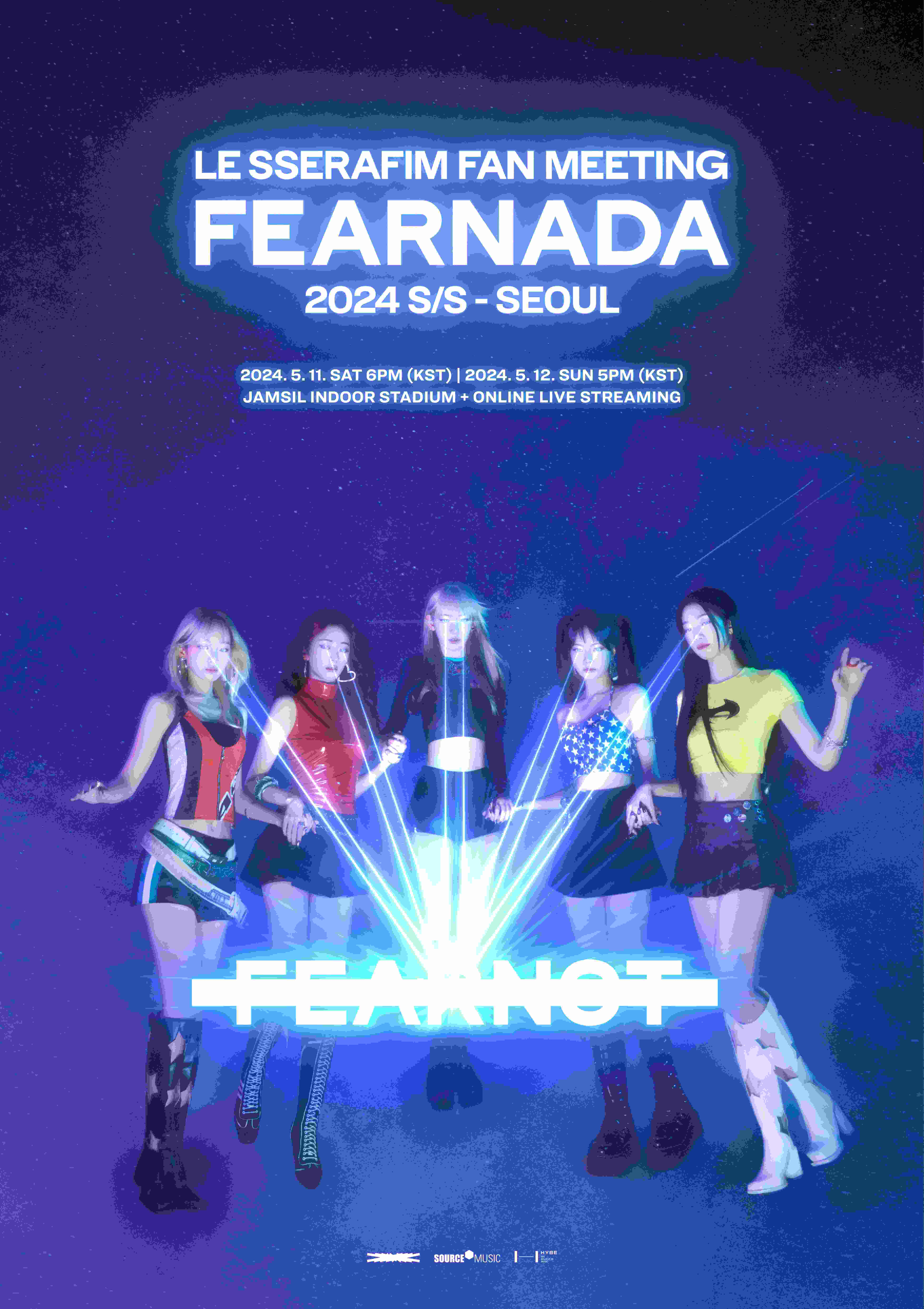 Girl group Le Sserafim will hold two fan meet and greets in May at the Jamsil Indoor Stadium in Songpa District, southern Seoul. [SOURCE MUSIC]