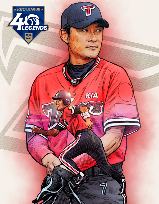 Lee Jong-beom is commemorated in the KBO's ″40 Legends″ series to mark the 40th anniversary of the league in 2022.  [KBO]