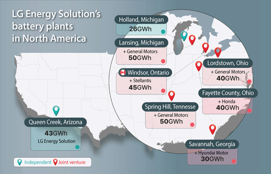 LG Energy Solution's prodcution across North America [LG ENERGY SOLUTION]