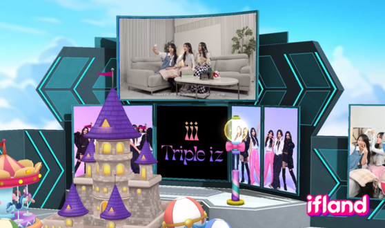 Triple iz's "Road to Debut" series is streamed on screens in SK Telecom's Metaservice platform ifland. [SK TELECOM]