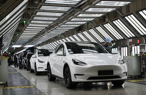 Model Ys are manufactured at Tesla's factory in Shanghai. [XINHUA/YONHAP]