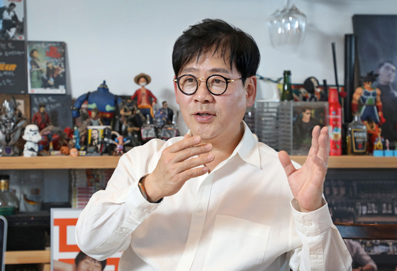 Westworld CEO Daniel Son speaks during an interview with the Korea JoongAng Daily at the company's headquarters in Goyang, Gyeonggi, on Friday. [PARK SANG-MOON]
