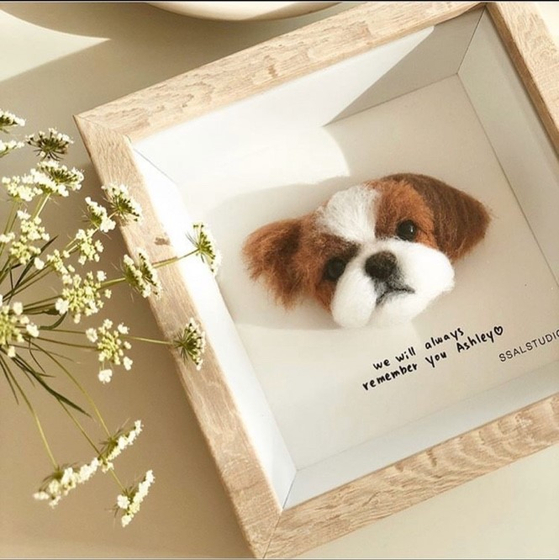 A dog owner went to order a customized stuffed-doll and a picture frame that looks exactly like her dead dog. [YIM SEUNG-HYE] 
