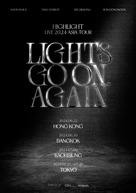 A poster for Highlight's ″Lights Go On, Again″ Asian tour [AROUND US ENTERTAINMENT]