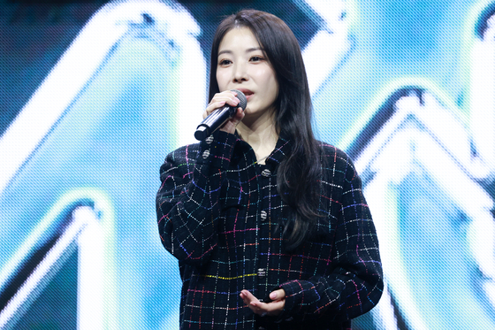 Singer BoA on March 4 in central Seoul during boy band NCT Wish's debut showcase [YONHAP]
