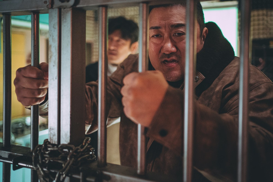 Pictured is actor Don Lee as cop Ma Seok-do in ″The Roundup: Punishment." The film rolled out to Korean theaters on Wednesday. [ABO ENTERTAINMENT]