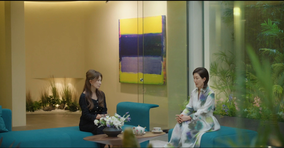 A scene captured from tvN's ″Queen of Tears″ on April 26 shows a painting by Noh Jung-ran on the wall. [SCREEN CAPTURE] 