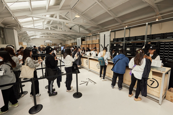 BTS's pop-up store ″Monochrome,″ currently being held at the Ap Again event venue in Seongdong District, eastern Seoul from Friday to May 12. [BIGHIT MUSIC]