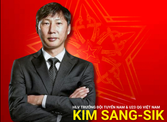 A picture of Kim Sang-sik shared on the Vietnam Football Federation's official Facebook account on Friday. [SCREEN CAPTURE]