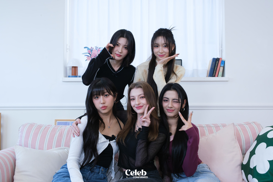 Girl group X:IN poses for the camera during a FanTalk 2 video interview with Celeb Confirmed. [CHO YONG-JUN]