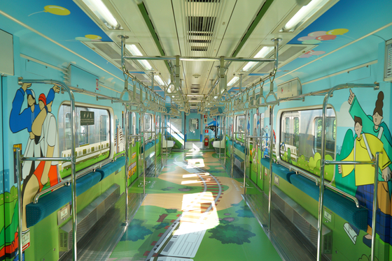 A seatless subway car is set to begin operating on line No. 7 starting Thursday. [SEOUL METROPOLITAN GOVERNMENT]