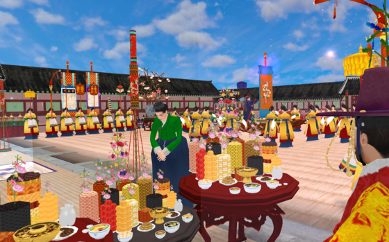 A still from the metaverse game of Lady Hyegyeonggung’s 60th birthday celebration [NATIONAL PALACE MUSEUM OF KOREA]