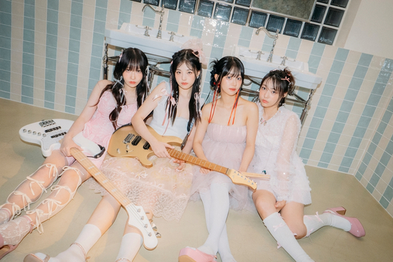Pictured is girl group QWER, a group formed by fitness YouTuber Kim Gye-ran. The members' journey to debut was documented in the web reality series titled "QWER Project" and uploaded to Kim Gye-ran's Tamago Production channel on YouTube. [TAMAGO PRODUCTION]