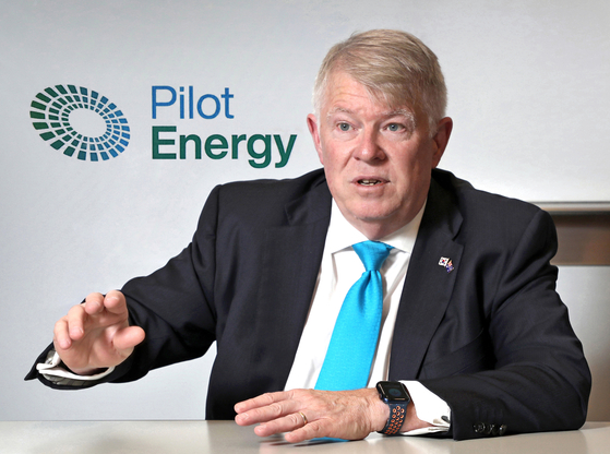 Brad Lingo, chairman of Australia's Pilot Energy, speaks during a recent interview with the Korea JoongAng Daily in central Seoul on May 20. [PARK SANG-MOON]