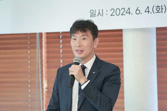 Financial Supervisory Service (FSS) Gov. Lee Bok-hyun speaks during a press event commemorating his second anniversary in office in western Seoul on Tuesday. [FSS]