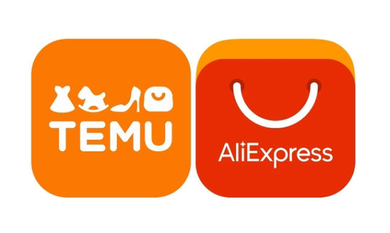 The logo of Temu and AliExpress [JOONGANG ILBO]