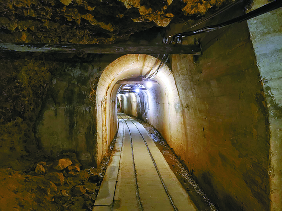 A mine shaft built after the Meiji era in the Aikawa gold and silver mines in the Sado mine complex on the island of Sado, in Niigata Prefecture, Japan, is shown in this file photo. [YONHAP]