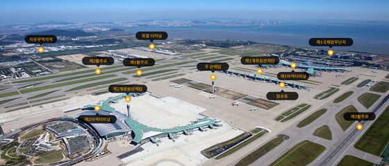 Pictured on the far right is Runway 3, where the accident took place. Runway 1, where the plane is currently parked, is pictured in the center. [INCHEON INTERNATIONAL AIRPORT]