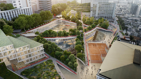 A rendered image of Hongik University's campus in Mapo District, western Seoul. The area's floor area ratio was alleviated after designating as a region dedicated to ″innovative growth.″ [SEOUL METROPOLITAN GOVERNMENT]