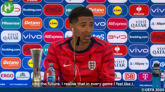 English midfielder Jude Bellingham speaks about his performance and how he feels at the Euro 2024. [ONE FOOTBALL]  