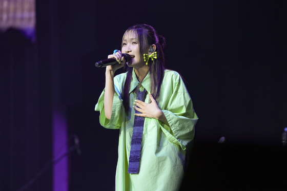 Yoasobi vocalist Ikura performs at Weverse Con at Inspire Arena in Incheon on June 15. [2024 WEVERSE CON FESTIVAL]
