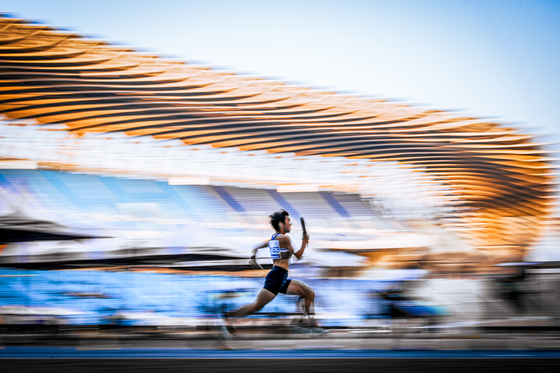 This image, titled ″The Sprint″ by photographer Tetsu Lee, won the Athletics category at the 2024 World Sports Photography Awards.  [TETSU LEE]