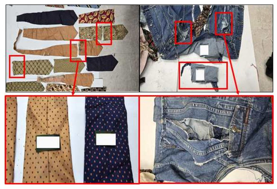 Pieces of clothing items discovered within waste sent over the border by a balloon [MINISTRY OF UNIFICATION] 