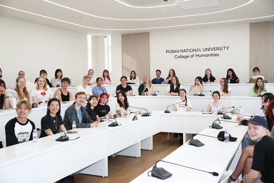 Students participating in the 2024 PNU Summer School pose for a photo during orientation on Tuesday [PUSAN NATIONAL UNIVERSITY]