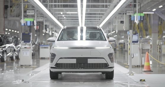 A Kona Electric SUV is produced at Hyundai's plant in Bekasi in West Java with locally made batteries. [HYUNDAI MOTOR]