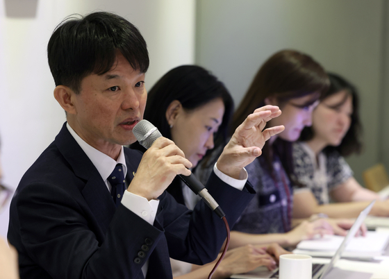 First Vice Minister of Culture, Sports and Tourism Yong Ho-seong speaks during a press conference held Tuesday in central Seoul. [MINISTRY OF CULTURE, SPORTS AND TOURISM] 