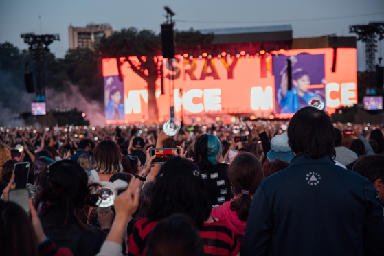 Boy band Stray Kids performing at the British Summer Time Hyde Park in London on July 14 [JYP ENTERTAINMENT]