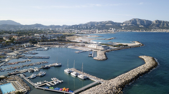 An aerial view of the Roucas Blanc Marina in Marseille, southern France  [AFP/YONHAP]