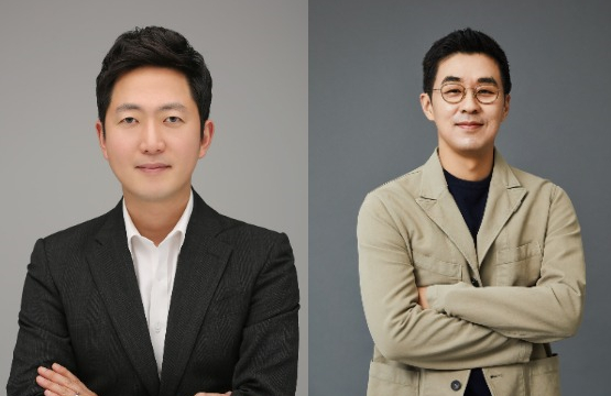 Lee Jae-sang, soon-to-be CEO of HYBE at left, and Park Ji-won, current CEO of HYBE [HYBE]
