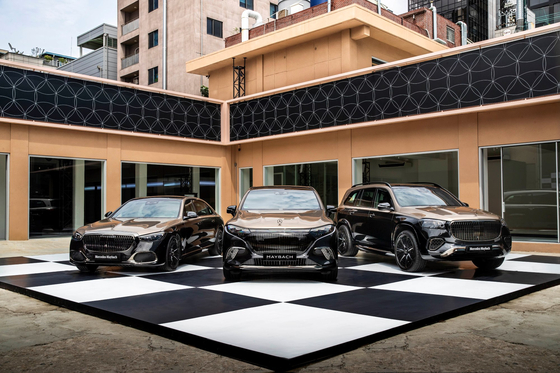 The Mercedes-Maybach Night Series is displayed in eastern Seoul. [MERCEDES-BENZ KOREA]