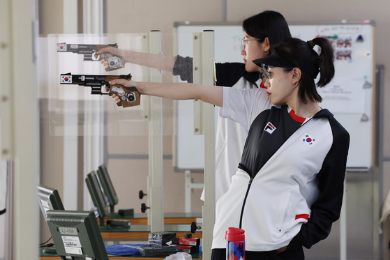 김이지가 5월 27일 충북 진천선수촌에서 훈련을 하고 있다.  [YONHAP]