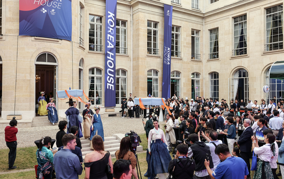 The Korea Day event takes place at the Korea House at Maison de la Chimie in Paris on Wednesday. [JOINT PRESS CORPS]